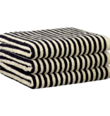Cawö zwart - beige gestreepte handdoekenlijn Natural 6216, zwart/beige