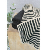 Cawö zwart - beige gestreepte handdoekenlijn Natural 6216, zwart/beige