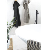 Cawö zwart - beige gestreepte handdoekenlijn Natural 6216, zwart/beige