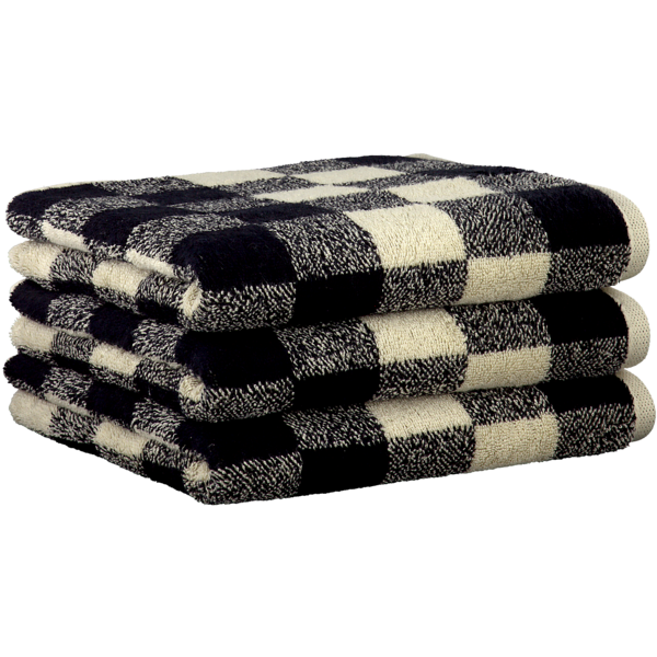 zwart - beige handdoekenlijn Natural Check 6217