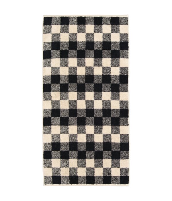 Cawö zwart - beige handdoekenlijn Natural Check 6217