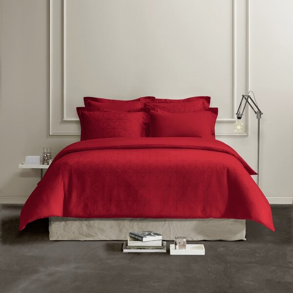 rode dekbedovertrekset Skyscraper chili pepper, 220TC, vanaf