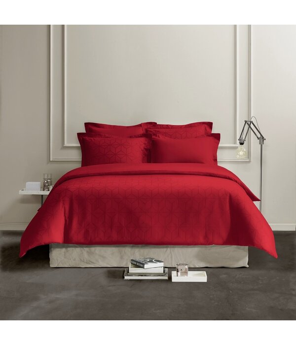 De Witte Lietaer rode dekbedovertrekset Skyscraper chili pepper, 220TC