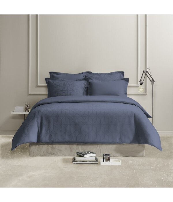 De Witte Lietaer blauwe dekbedovertrekset Skyscraper indigo, 220TC