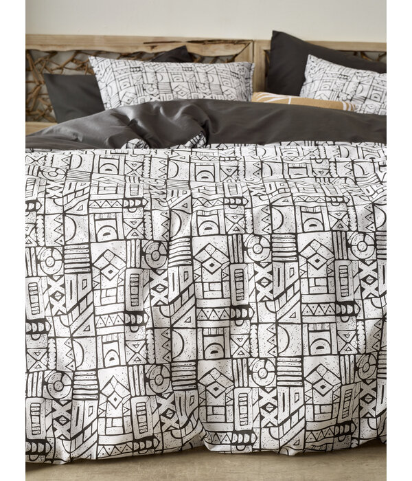 De Witte Lietaer dekbedovertrekset Cuzco stone grey 180TC