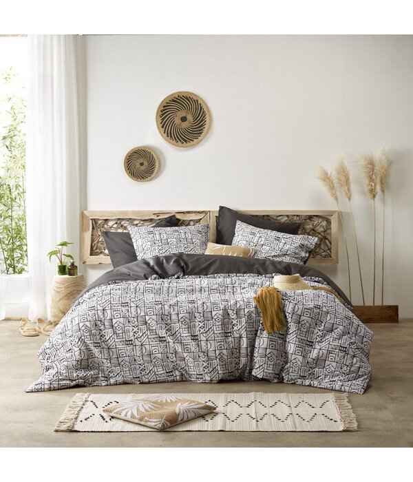 De Witte Lietaer dekbedovertrekset Cuzco stone grey 180TC
