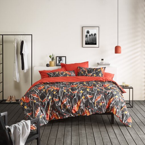 De Witte Lietaer dekbedovertrekset Perrot fiery red 180TC, vanaf