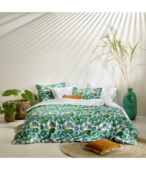De Witte Lietaer dekbedovertrekset Puddle jolly green 180TC
