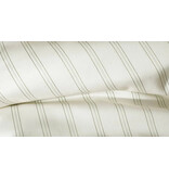 De Witte Lietaer offwhite met groene streep dekbedovertrekset Chiara winter moss 200TC