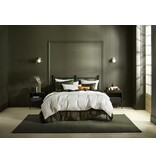 De Witte Lietaer offwhite met groene streep dekbedovertrekset Chiara winter moss 200TC