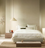 De Witte Lietaer offwhite met groene streep dekbedovertrekset Chiara winter moss 200TC