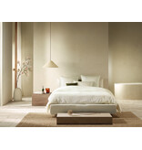 De Witte Lietaer offwhite met groene streep dekbedovertrekset Chiara winter moss 200TC