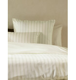 De Witte Lietaer offwhite met groene streep dekbedovertrekset Chiara winter moss 200TC