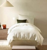 De Witte Lietaer offwhite met groene streep dekbedovertrekset Chiara winter moss 200TC