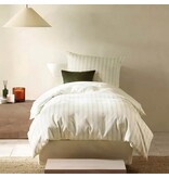 De Witte Lietaer offwhite met groene streep dekbedovertrekset Chiara winter moss 200TC
