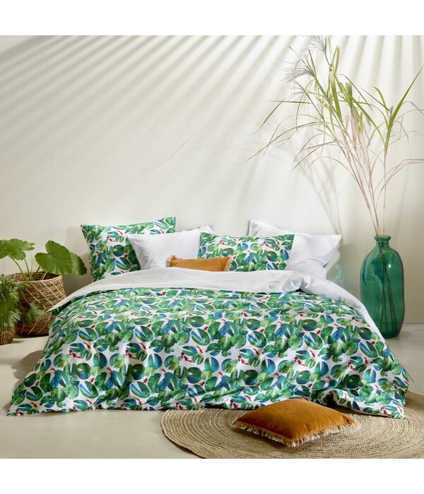 De Witte Lietaer dekbedovertrekset Puddle jolly green 180TC