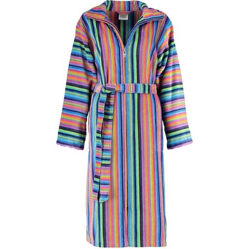 Cawö dames badjas 1456 multicolor (14), met 2-weg rits