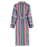 Cawö dames badjas multicolor 1456 kleurrijk (14), licht velours, 2-weg rits