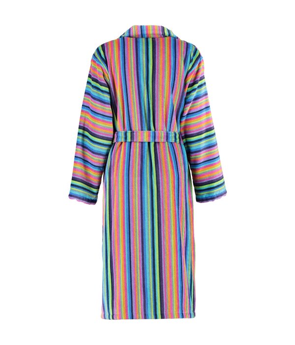 Cawö dames badjas multicolor 1456 kleurrijk (14), licht velours, 2-weg rits