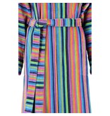 Cawö dames badjas multicolor 1456 kleurrijk (14), licht velours, 2-weg rits