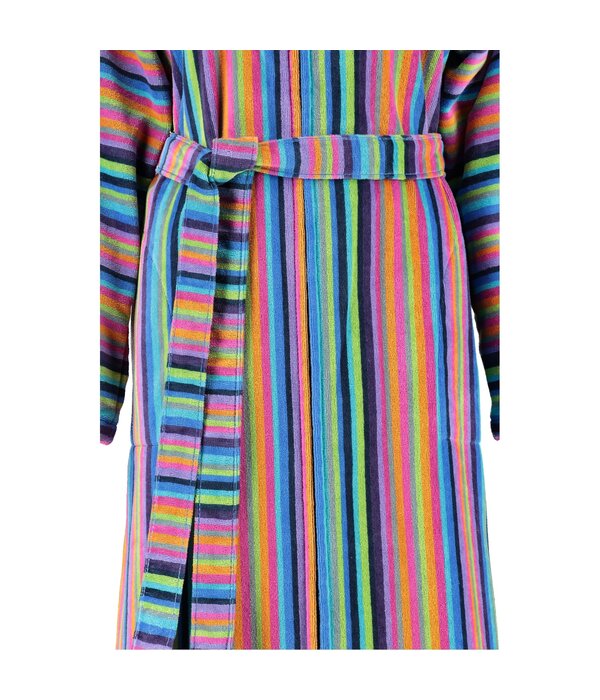 Cawö dames badjas multicolor 1456 kleurrijk (14), licht velours, 2-weg rits