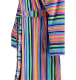 Cawö dames badjas multicolor 1456 kleurrijk (14), licht velours, 2-weg rits