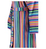 Cawö dames badjas multicolor 1456 kleurrijk (14), licht velours, 2-weg rits