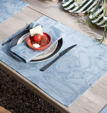 Le Jacquard Français Tivoli blue tafellinnen, 100% gekamd linnen