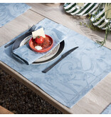Le Jacquard Français Tivoli blue tafellinnen, 100% gekamd linnen