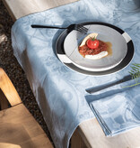 Le Jacquard Français Tivoli blue tafellinnen, 100% gekamd linnen