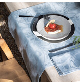 Le Jacquard Français Tivoli blue tafellinnen, 100% gekamd linnen