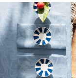 Le Jacquard Français Tivoli blue tafellinnen, 100% gekamd linnen