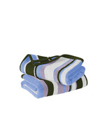 De Witte Lietaer Ophelia Khalilia  gestreepte handdoekenlijn met lila - khaki - wit - sky blue