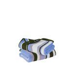 De Witte Lietaer Ophelia Khalilia  gestreepte handdoekenlijn met lila - khaki - wit - sky blue