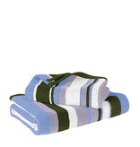 De Witte Lietaer Ophelia Khalilia  gestreepte handdoekenlijn met lila - khaki - wit - sky blue