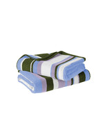 De Witte Lietaer Ophelia Khalilia  gestreepte handdoekenlijn met lila - khaki - wit - sky blue