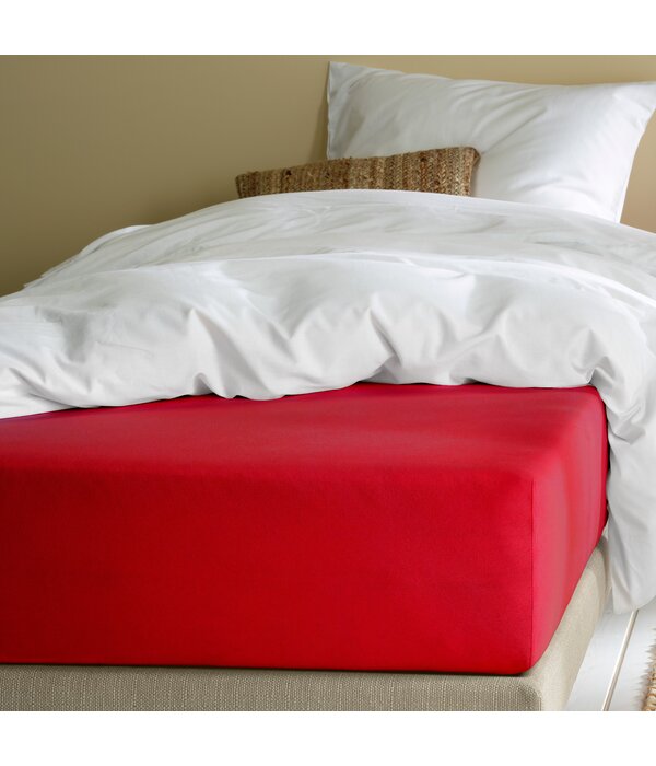 Moodit hoeslaken jersey stretch Alina deep red, vanaf