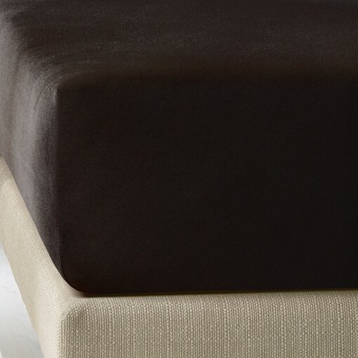 De Witte Lietaer zwart jersey hoeslaken,  Elena black, vanaf