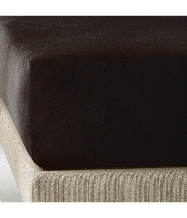 De Witte Lietaer zwart jersey hoeslaken,  Elena black