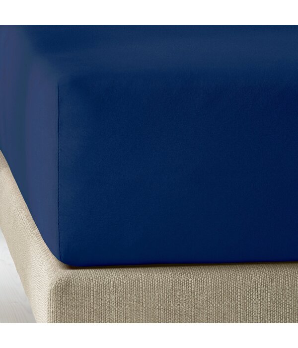 De Witte Lietaer blauw jersey hoeslaken,  Elena navy blue