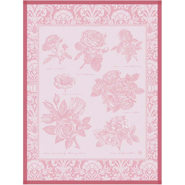 theedoek Jardin des Roses pink