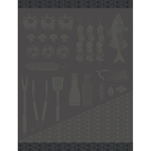 Le Jacquard Français theedoek Braise grey