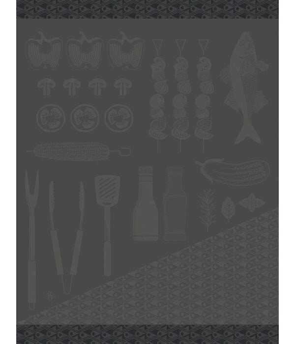 Le Jacquard Français theedoek Braise grey