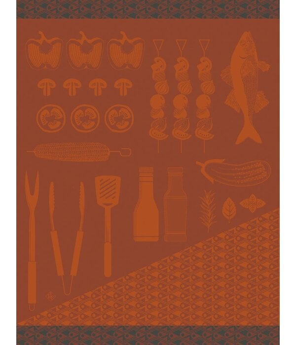 Le Jacquard Français theedoek Braise red