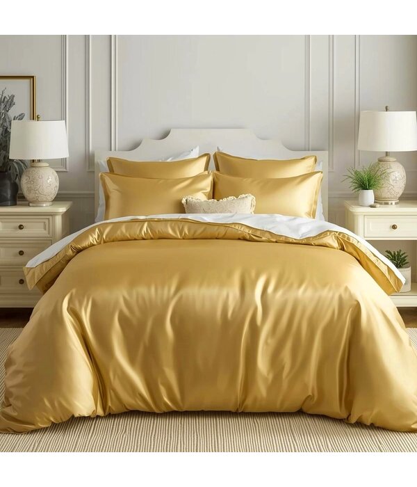 Bonnanotte gouden dekbedovertrekset York, katoen satijn 300TC