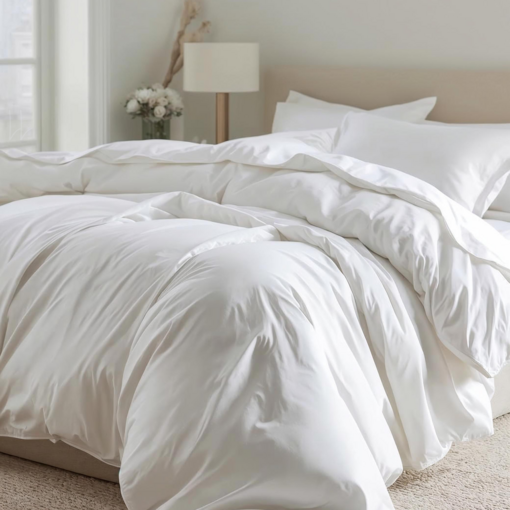 Bonnanotte witte dekbedovertrekset York, katoen satijn 300TC, vanaf