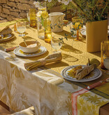 Le Jacquard Français gecoat tafellinnen Sinharaja yellow, 100% katoen