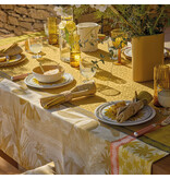 Le Jacquard Français gecoat tafellinnen Sinharaja yellow, 100% katoen