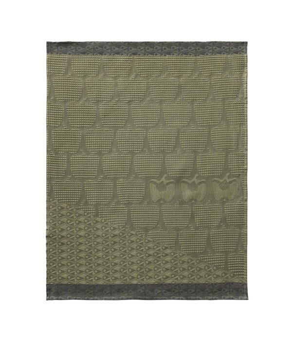 Le Jacquard Français wafel keukenhanddoek Braise green