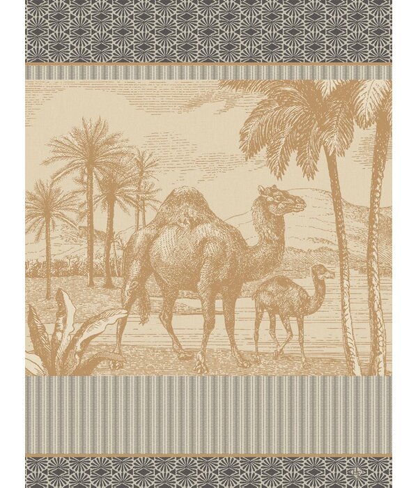 Le Jacquard Français theedoek Dune Dromadaire beige